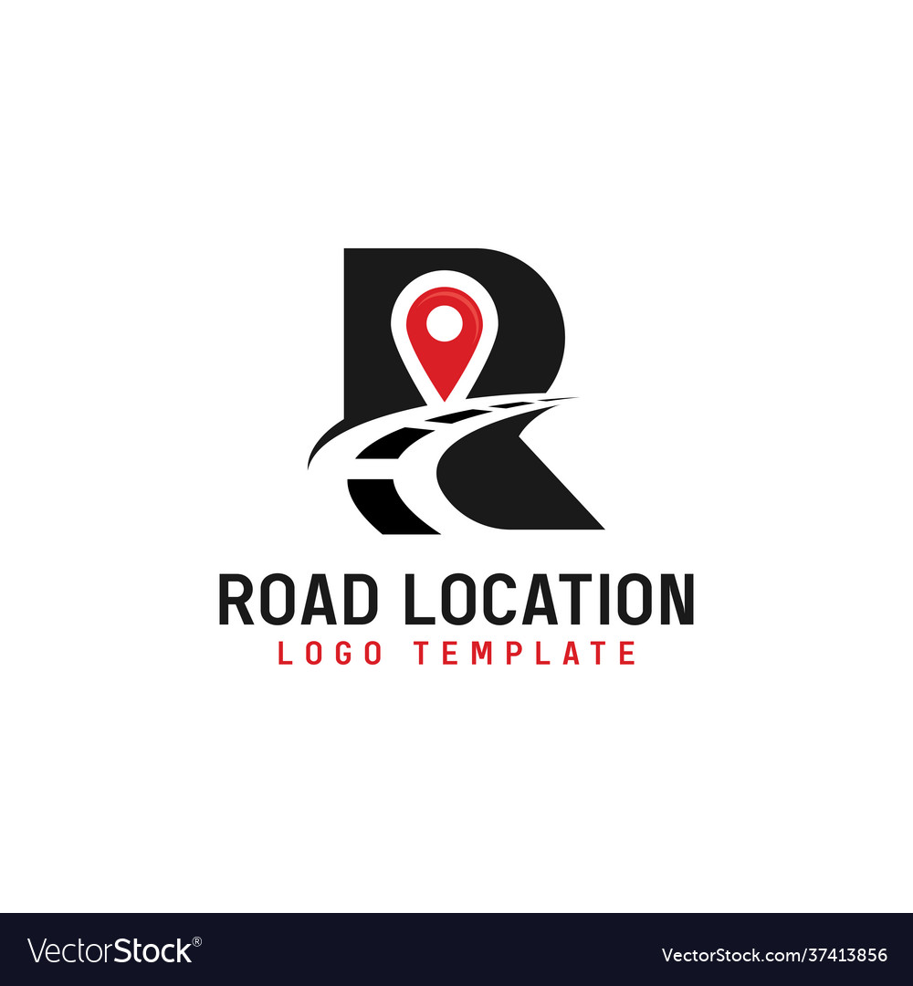 Abstract initial letter r combined with asphalt