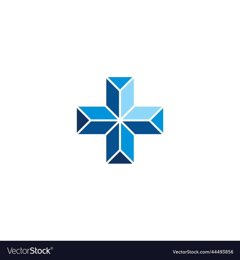 Blue plus symbol logo icon