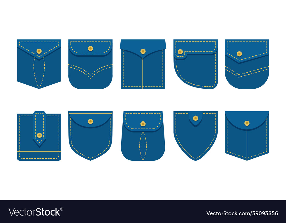 Denim patch pocket shirt set different