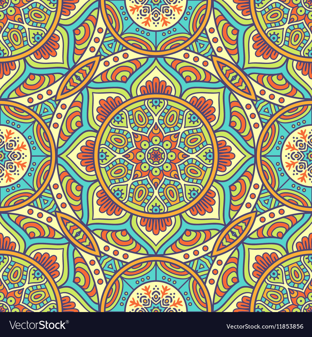 Ethnic floral seamless pattern Royalty Free Vector Image