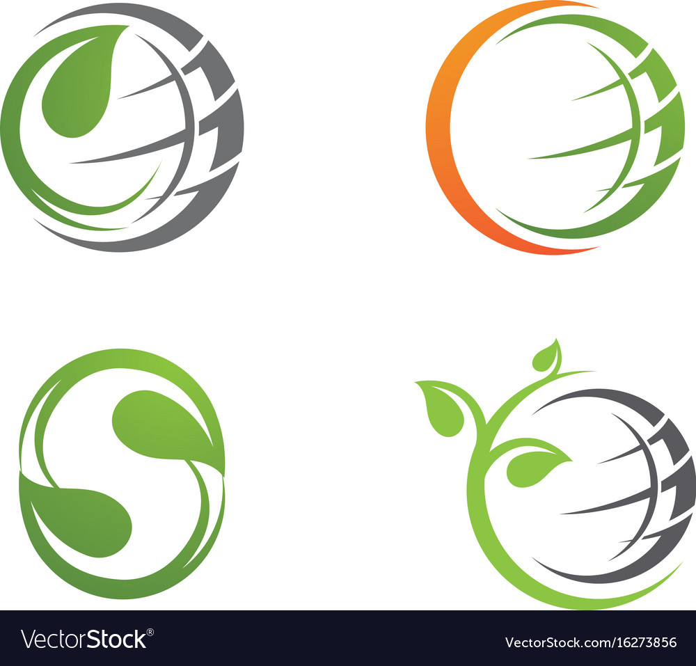 Logos of green leaf ecology nature element icon