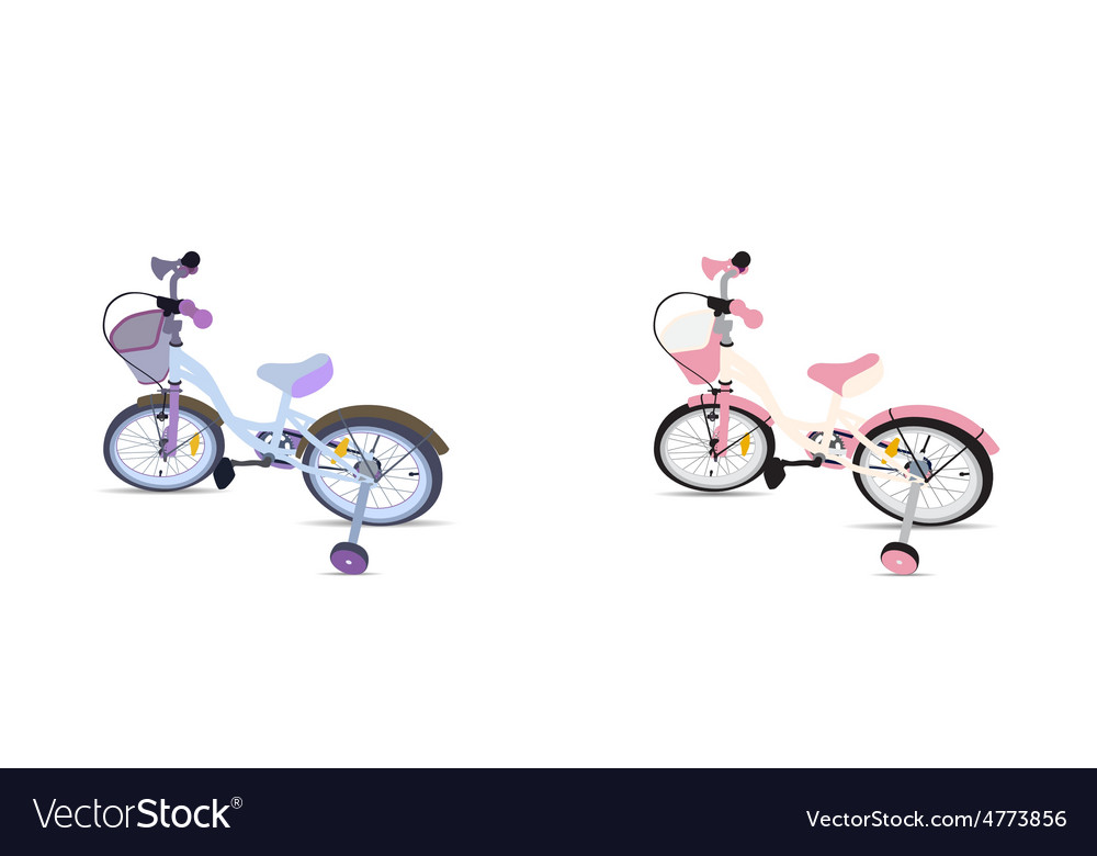 Set of children bicycle isolated