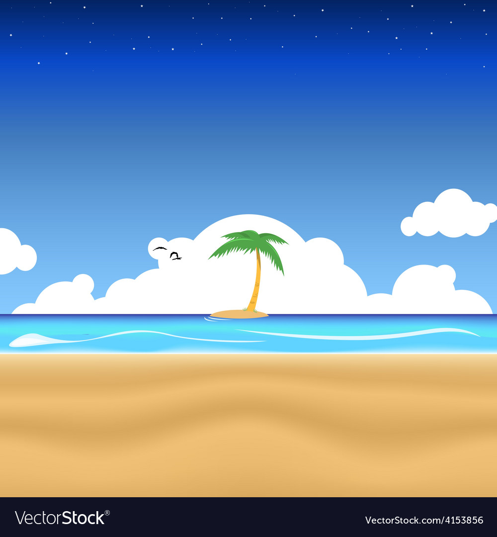 Tropical beach Royalty Free Vector Image - VectorStock