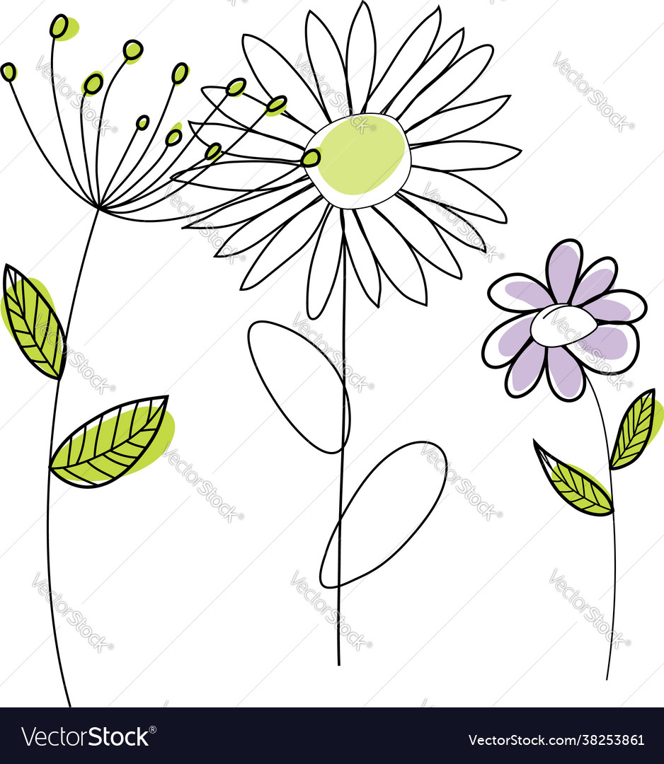 Doodle sketch flower Royalty Free Vector Image