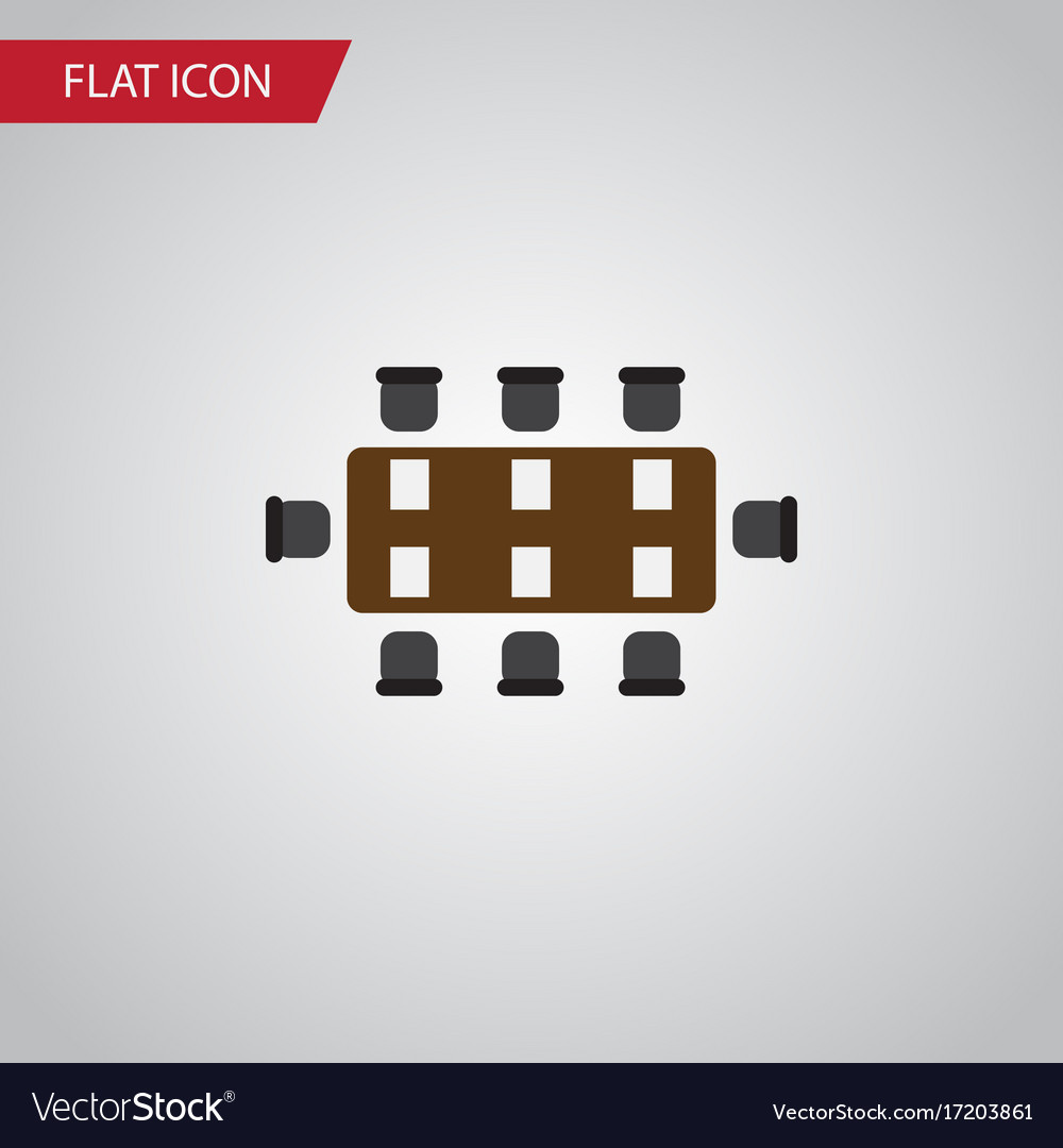 Isolated table flat icon boardroom element Vector Image