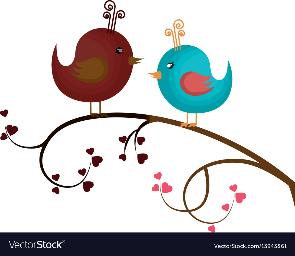 Love card with cute bird