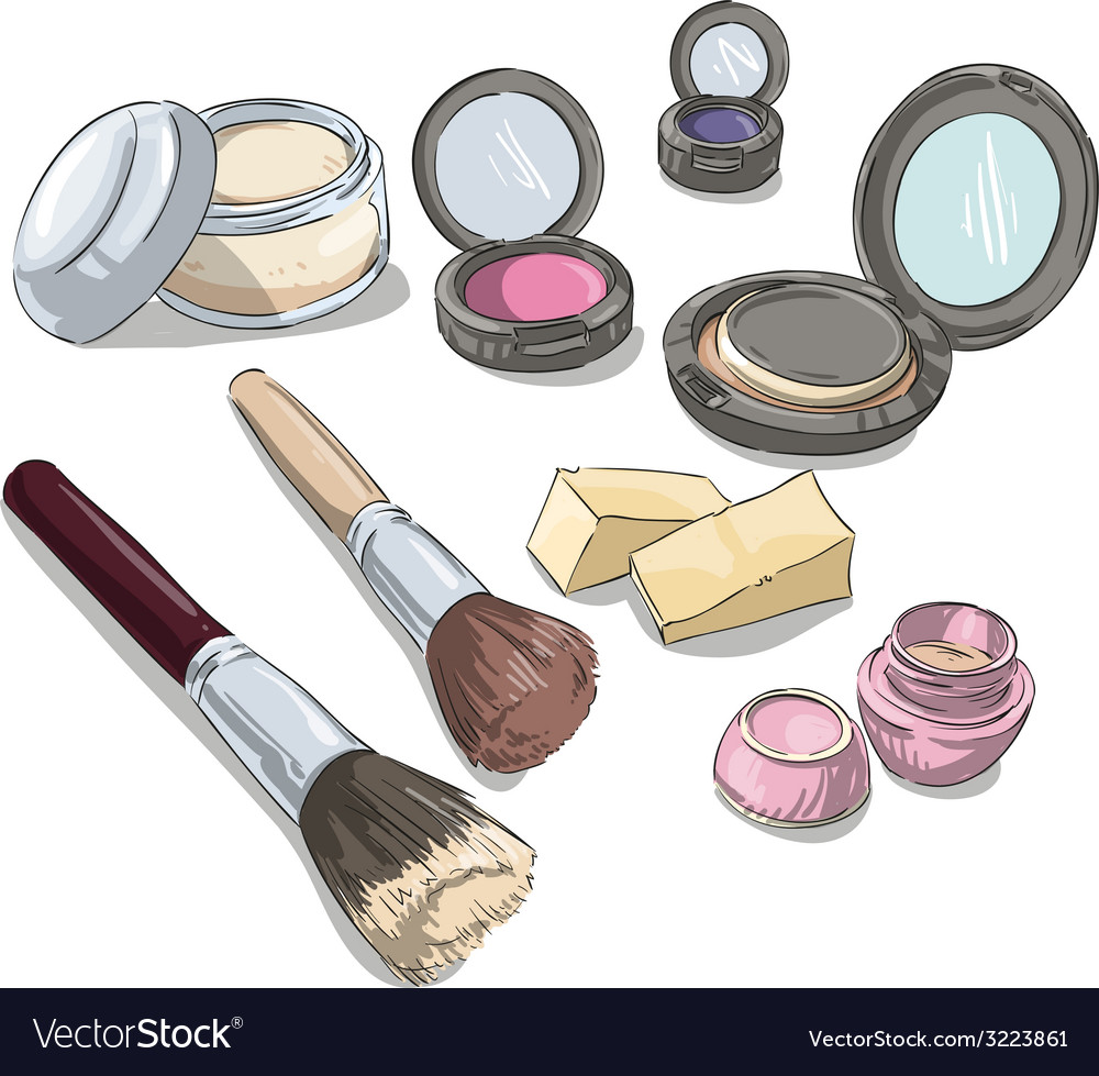 Makeup products Royalty Free Vector Image - VectorStock