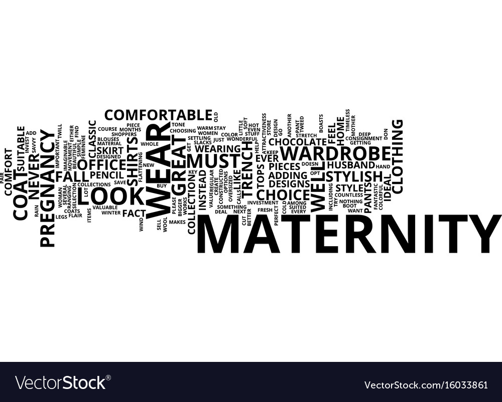 Maternity wear text background word cloud concept Vector Image