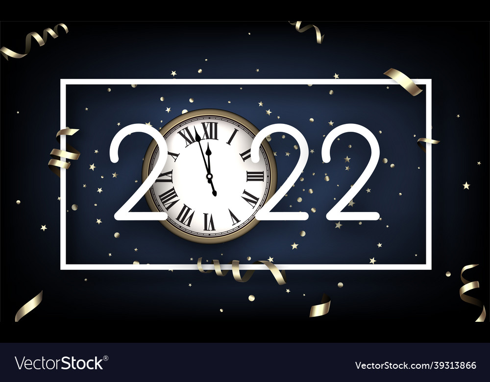 2022 sign with clocks showing midnight