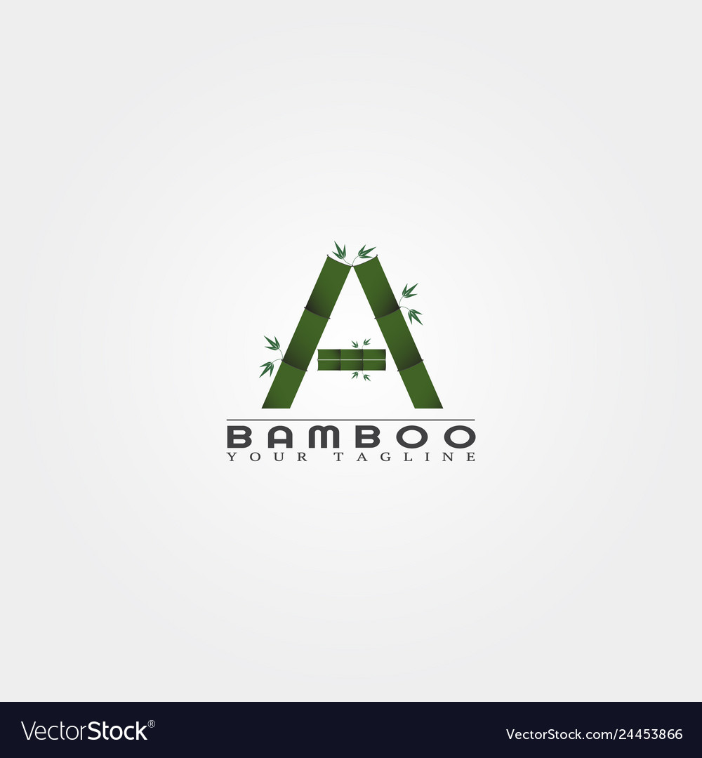 A letter bamboo logo template creative design