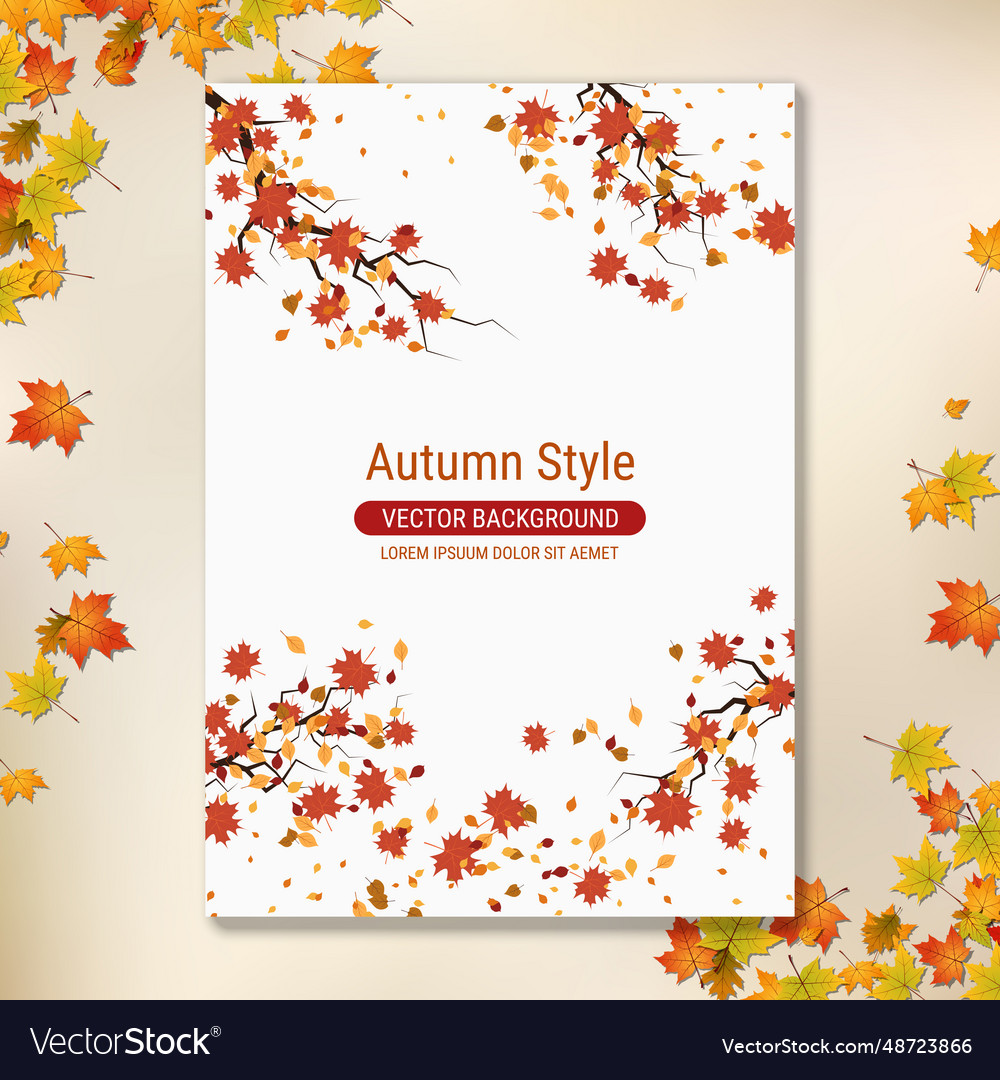 Autumn style flyer template Royalty Free Vector Image