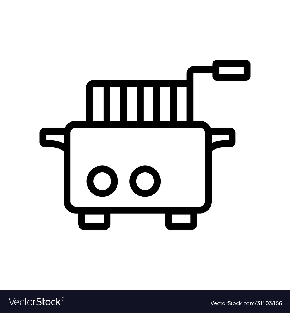 Deep fryer side view icon outline Royalty Free Vector Image