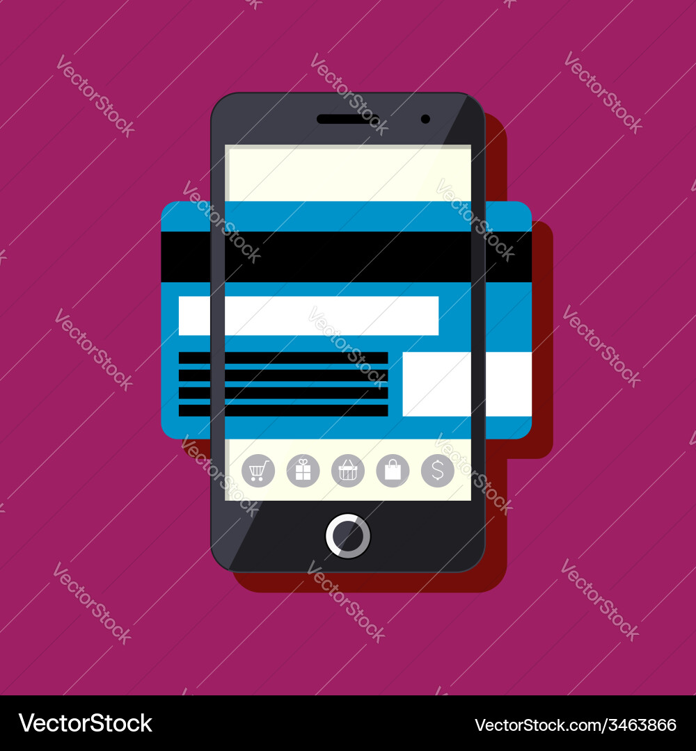 Flat design mobile payment concept Royalty Free Vector Image