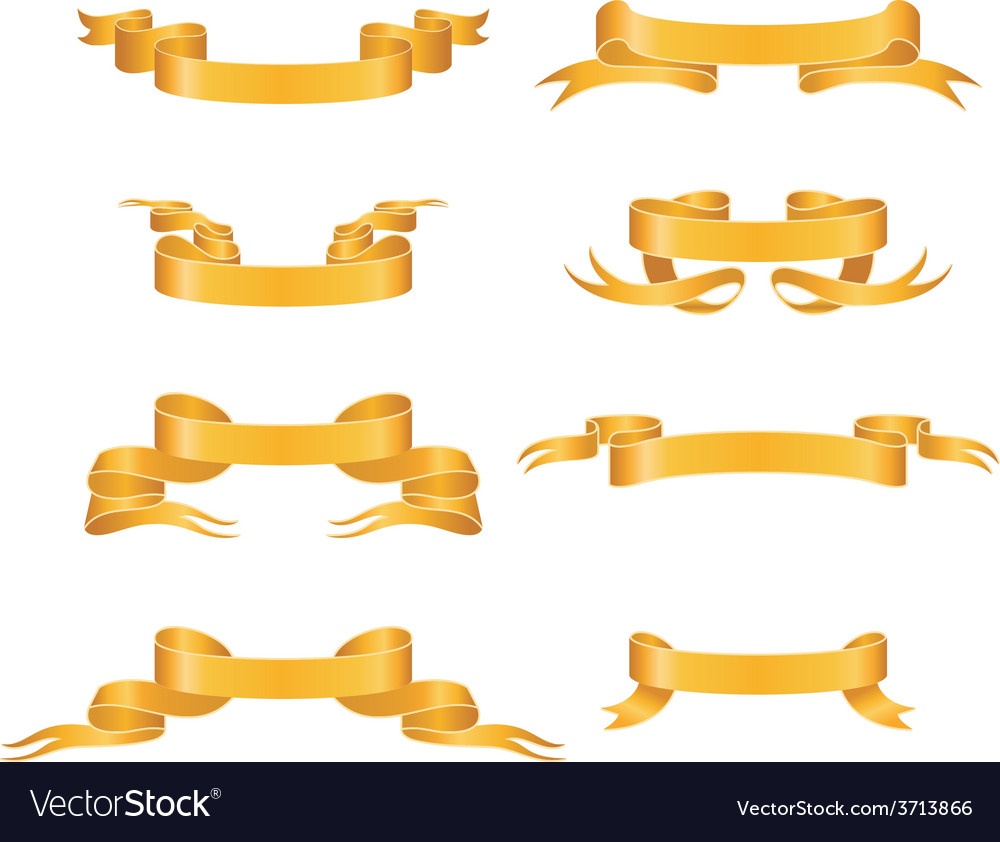 Gold ribbons Royalty Free Vector Image - VectorStock