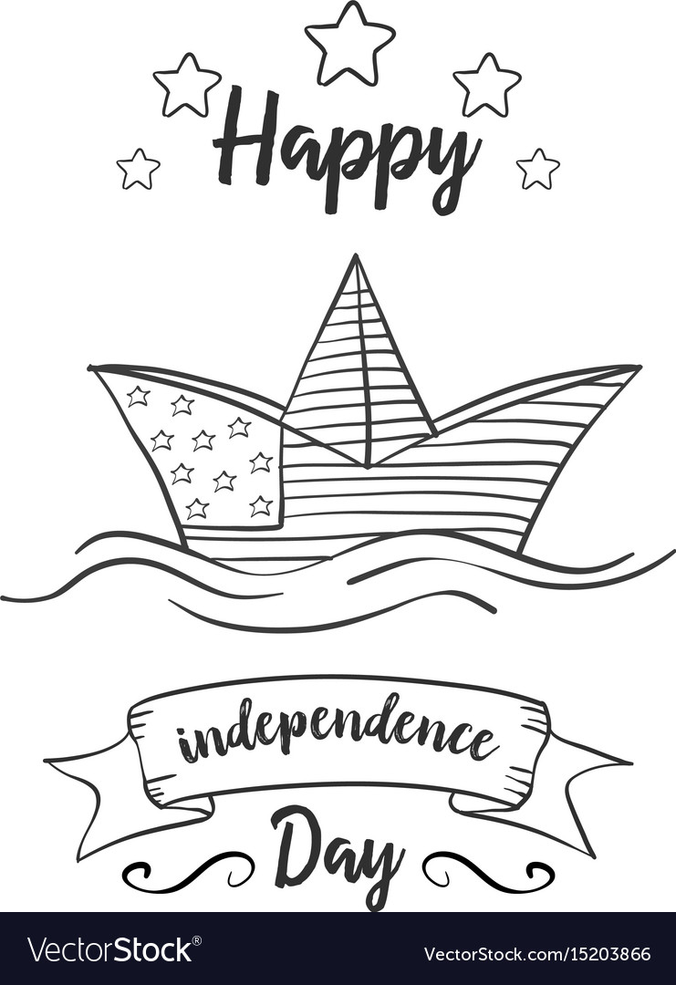 Greeting card independence day art Royalty Free Vector Image