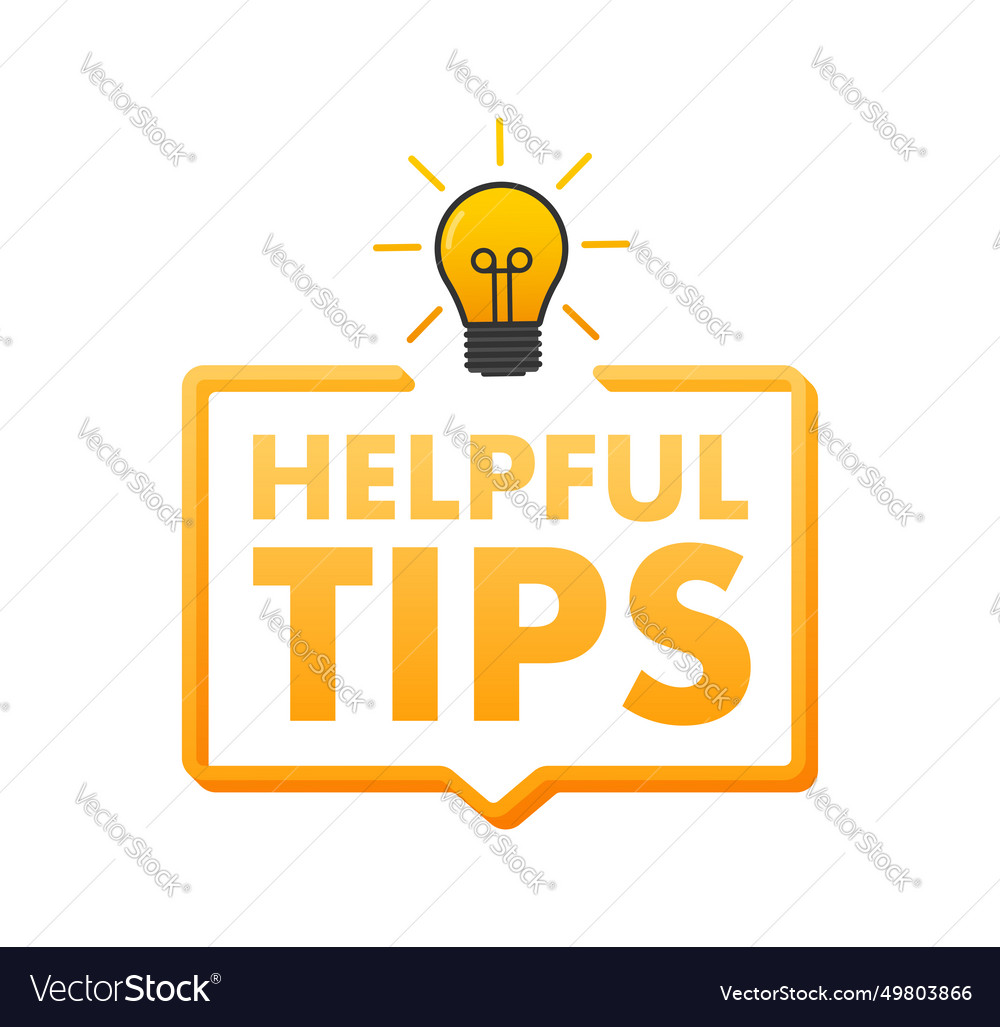 Helpful tips icon with light bulb information Vector Image