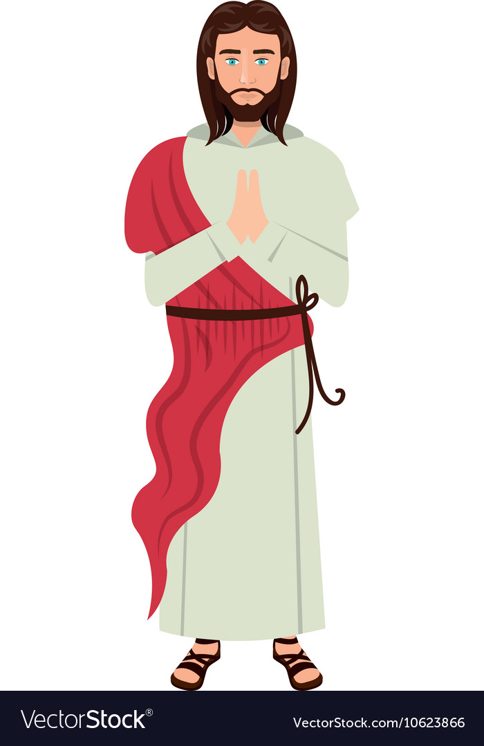 Jesus christ man cartoon Royalty Free Vector Image