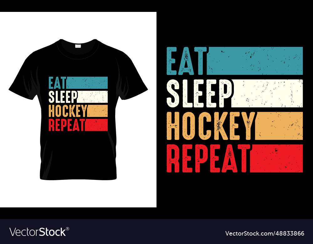 Kids adult ice hockey player gift eat sleep