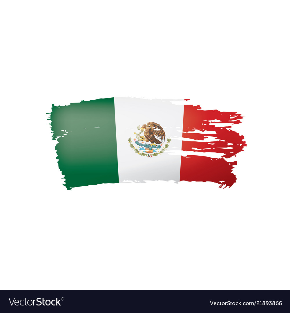 Mexican flag on a white Royalty Free Vector Image