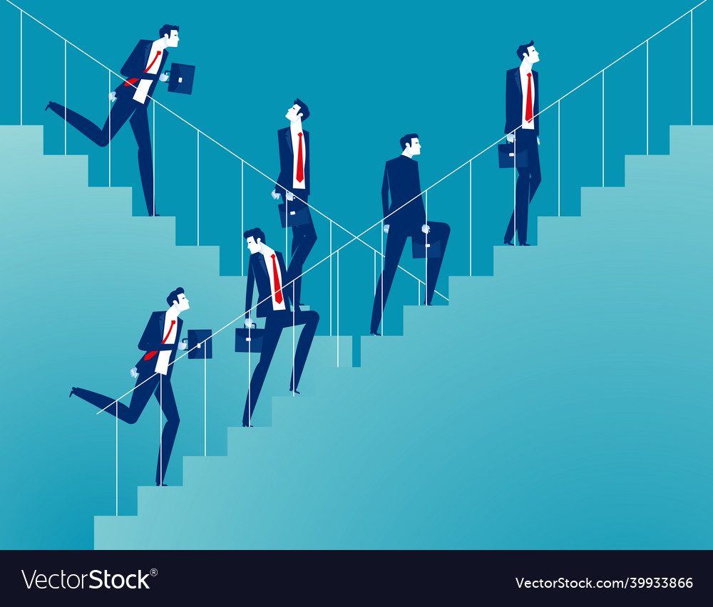People up and down the stairs economic cycle vector image People up and down the stairs economic cycle