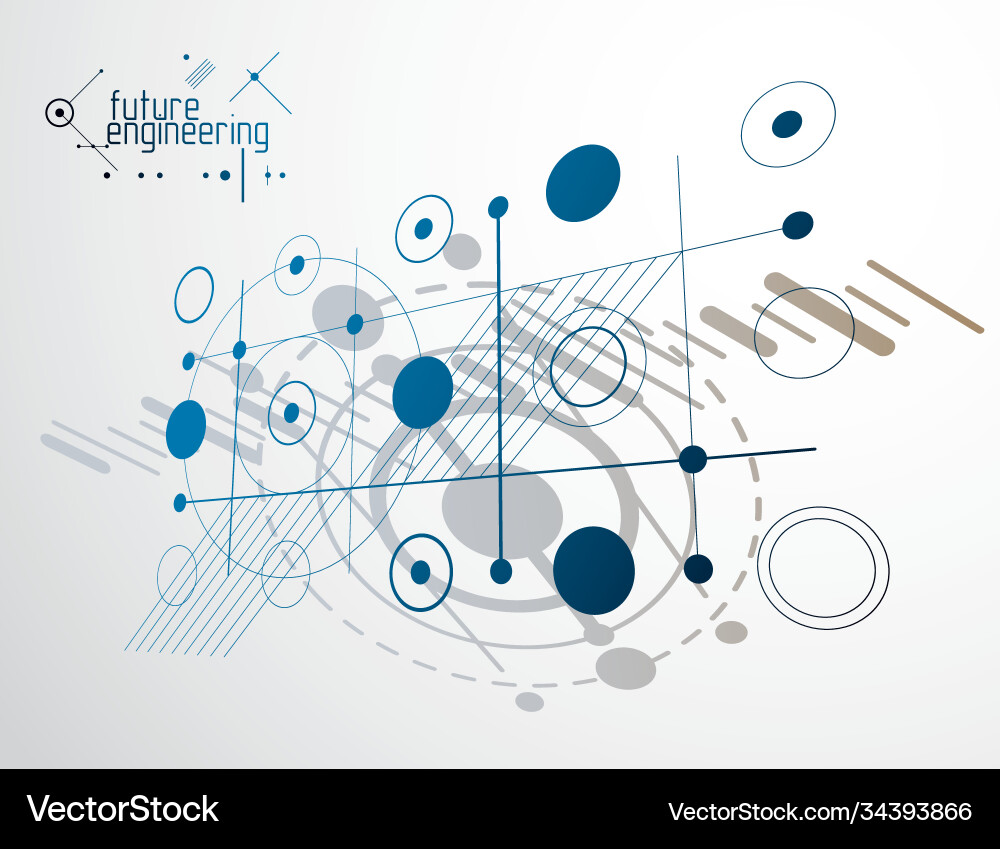 Technical plan abstract engineering draft for use Vector Image