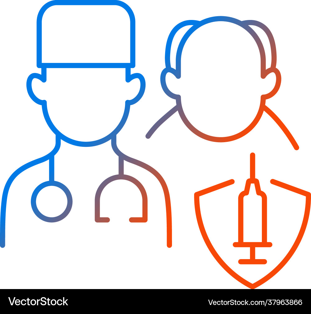 Vaccination priority list gradient linear icon Vector Image