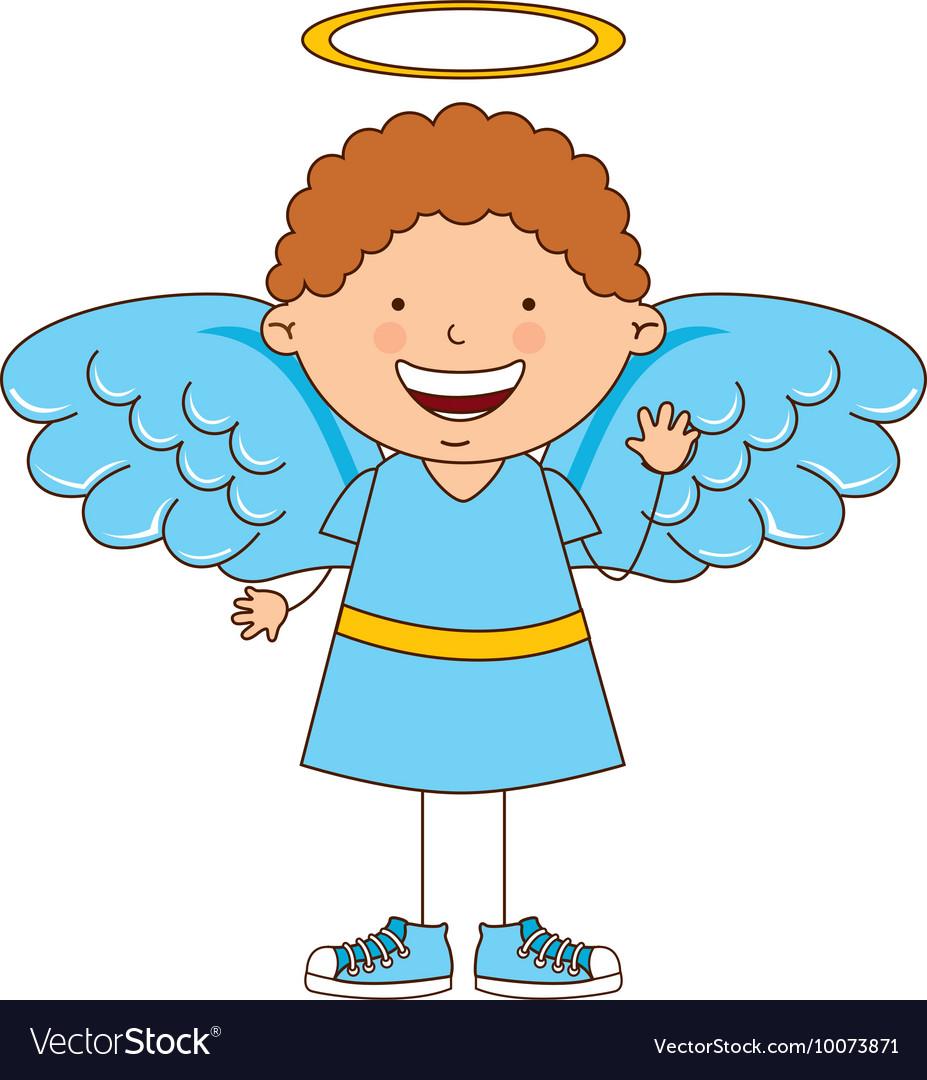 Angel boy character icon Royalty Free Vector Image