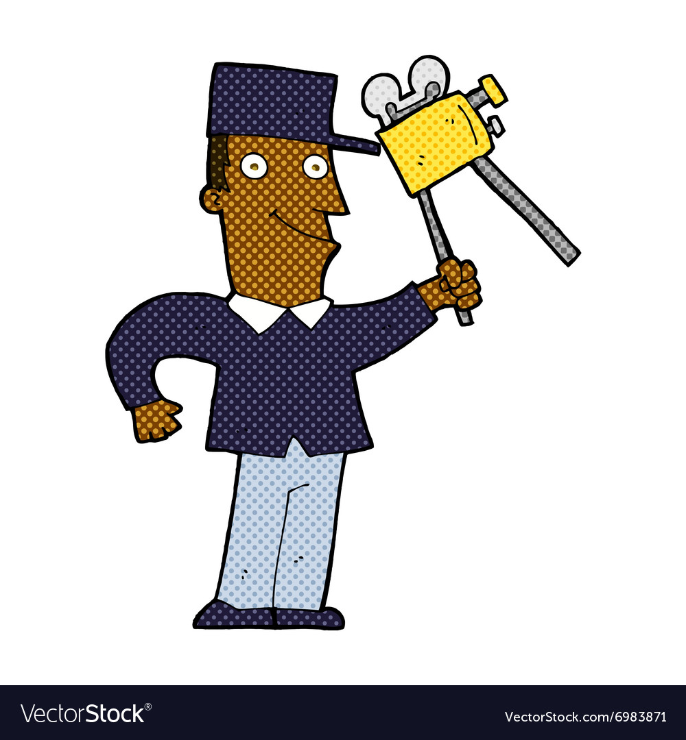 Comic cartoon film maker Royalty Free Vector Image Comic cartoon film maker Royalty Free Vector Image