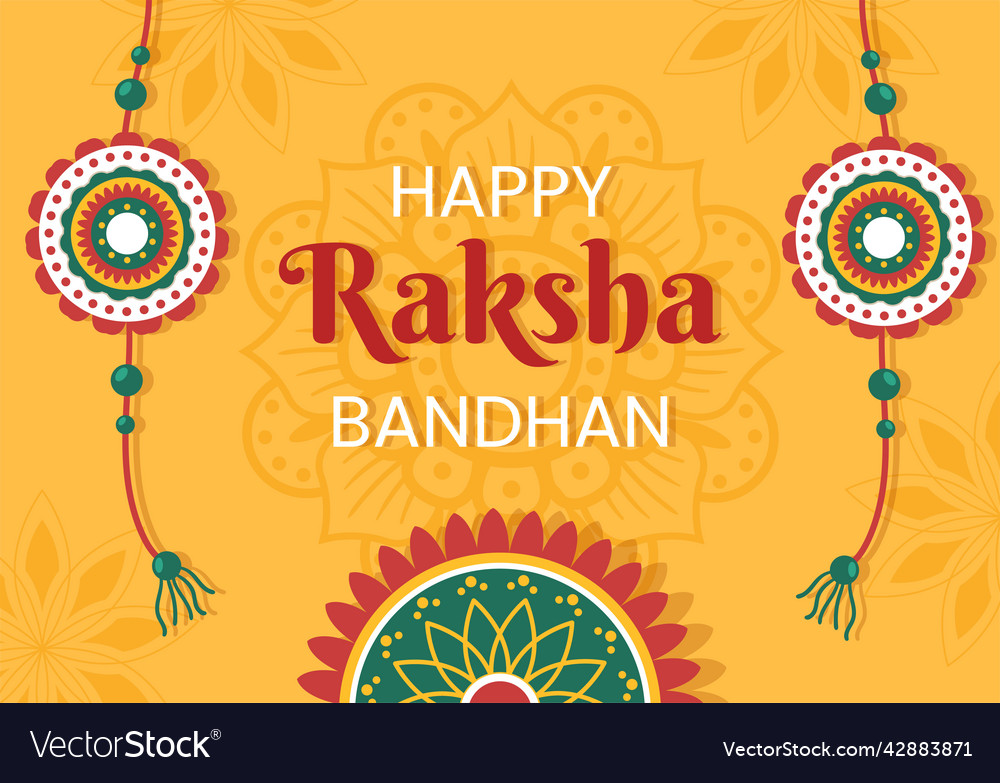 Happy raksha bandhan cartoon with sister tying Vector Image Happy raksha bandhan cartoon with sister tying Vector Image