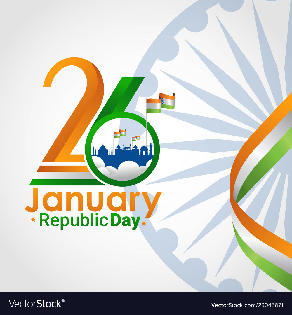 Indian republic day 26 january Royalty Free Vector Image