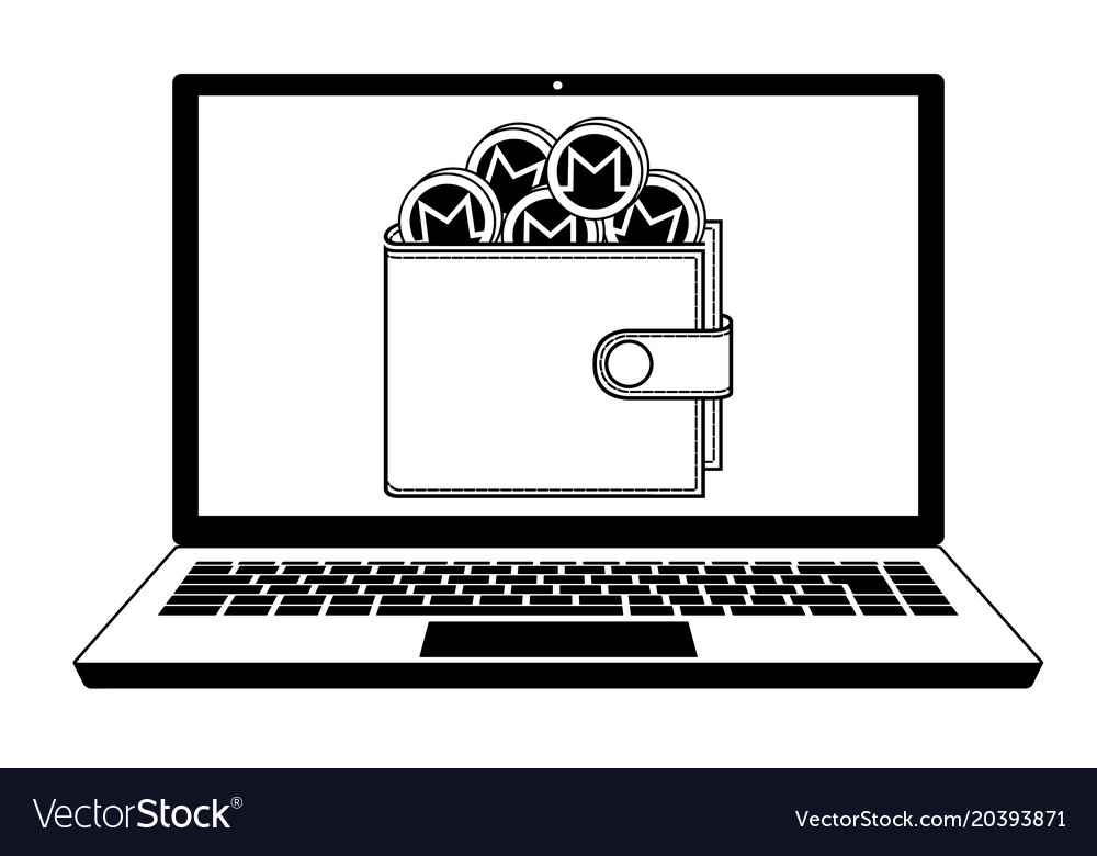 Monero wallet in the screen laptop