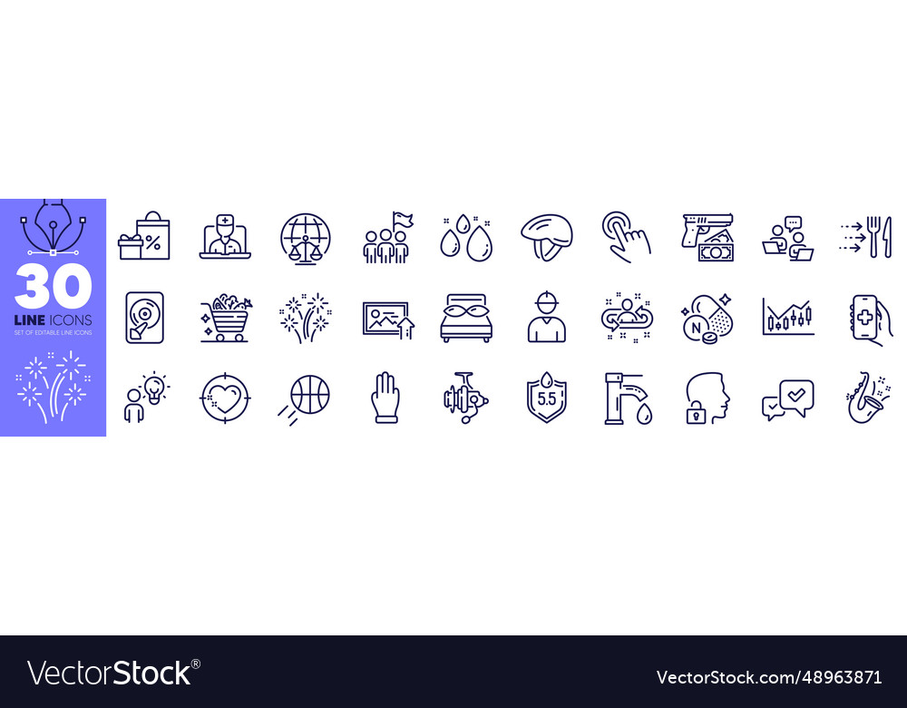 Ph neutral jazz and leadership line icons pack