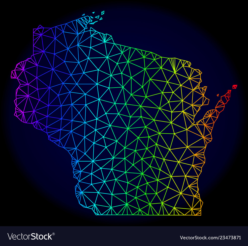 Polygonal network rainbow mesh map