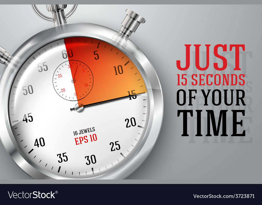 Running clocks concept Just 15 seconds of your Vector Image