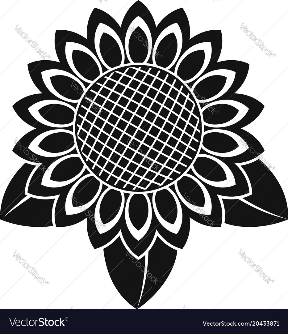 Sunflower leaf icon simple style Royalty Free Vector Image