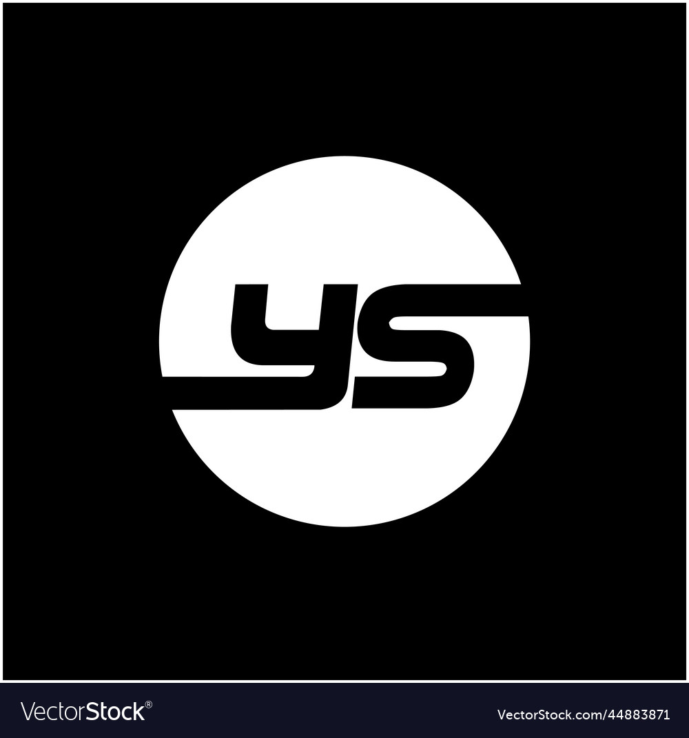 Ys typography monogram with white round Royalty Free Vector