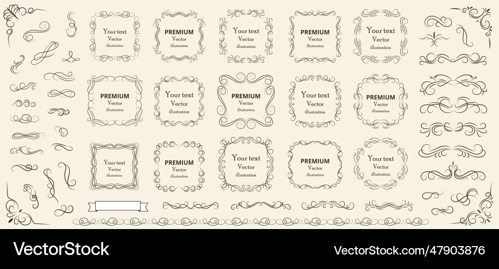 Calligraphic design elements Royalty Free Vector Image