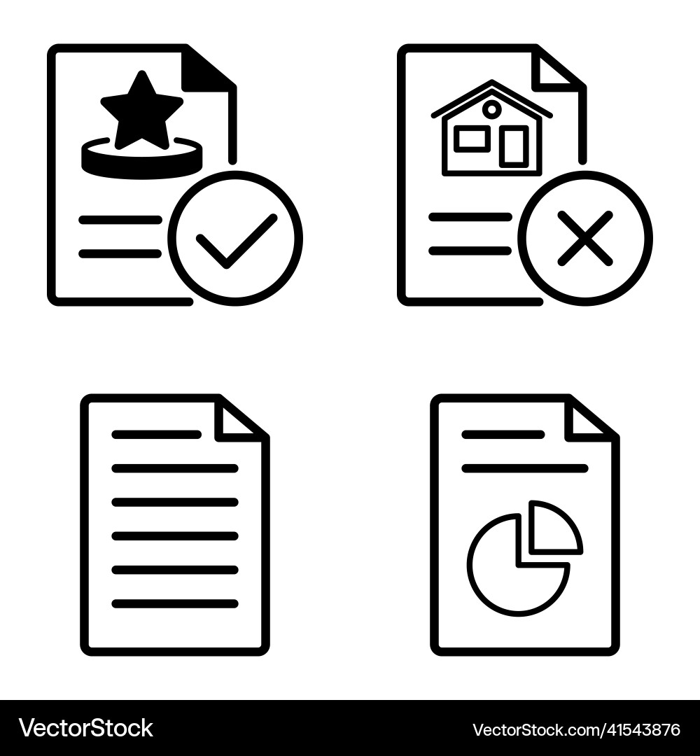 Docs1-2 flat icon set isolated on white background