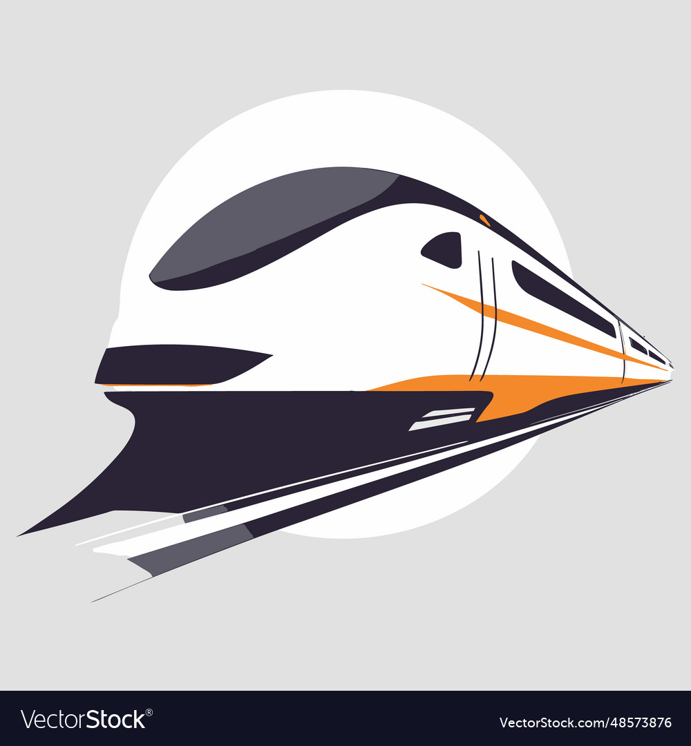 Fast train logo design high speed rail icon Vector Image