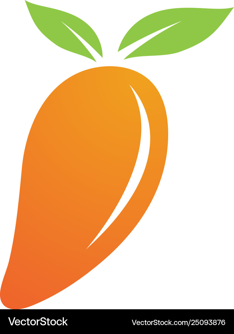 Mango in flat style logo Royalty Free Vector Image
