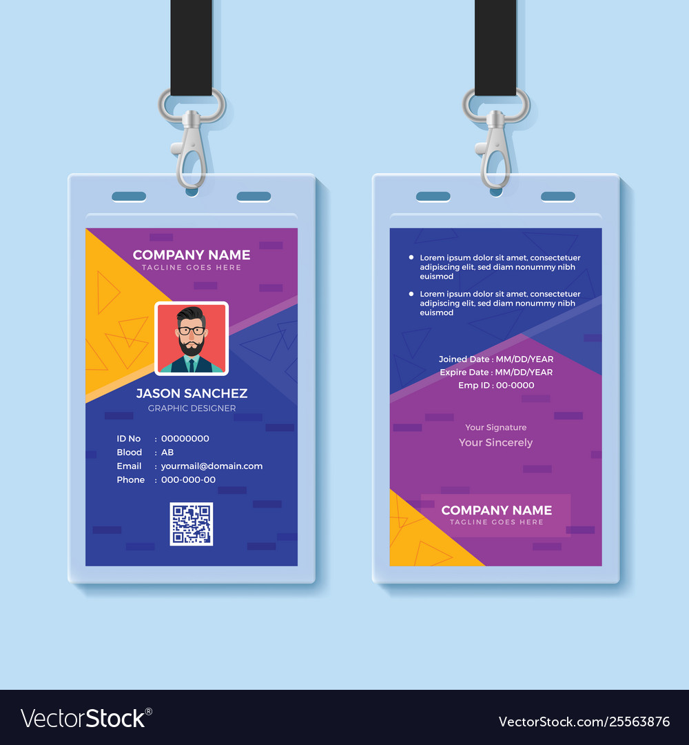 Modern Creative Id Card Design Template Royalty Free Vector