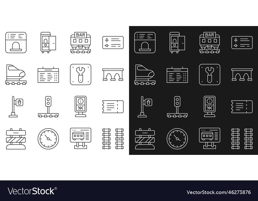 Set line railway railroad track train ticket