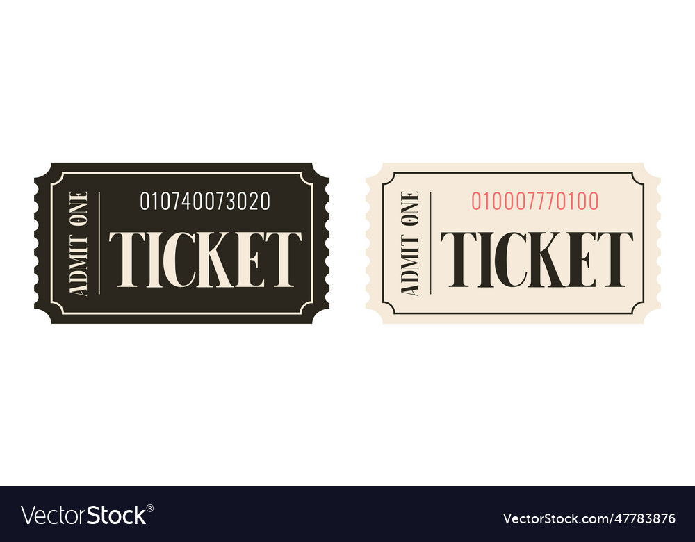 Set of isolated retro tickets Royalty Free Vector Image