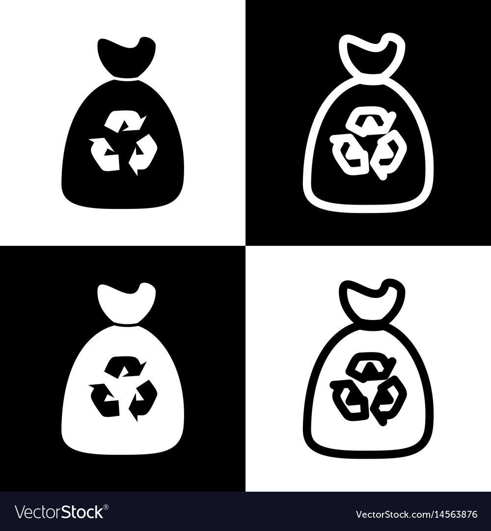 Trash bag icon black and white icons