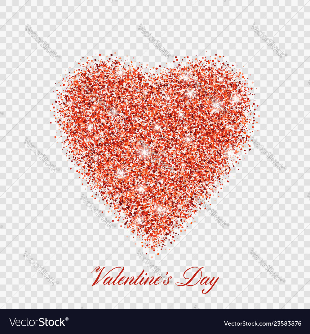 Valentine Day Red Glitter Shiny Heart Royalty Free Vector 2428