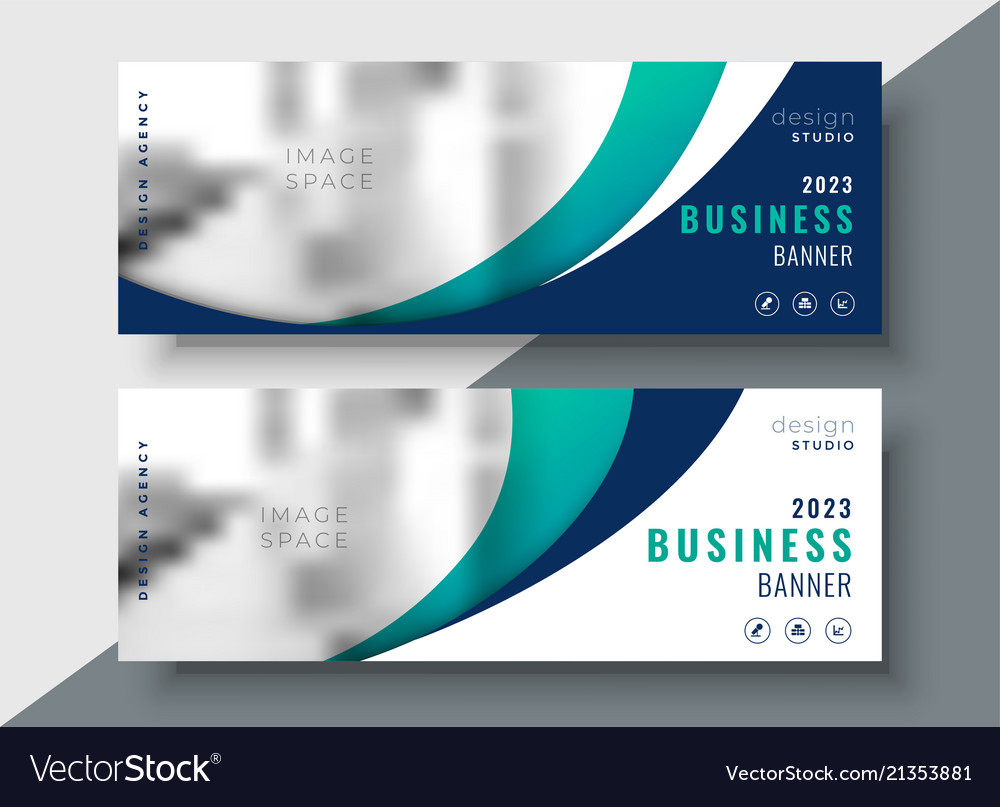 Abstract wavy two business web banners design Vector Image