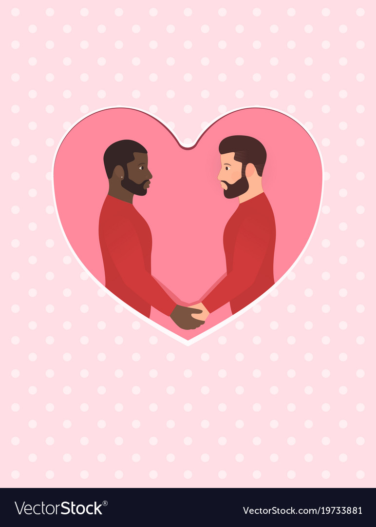 Afro american man and white man multiracial gay Vector Image Afro american man and white man multiracial gay Vector Image