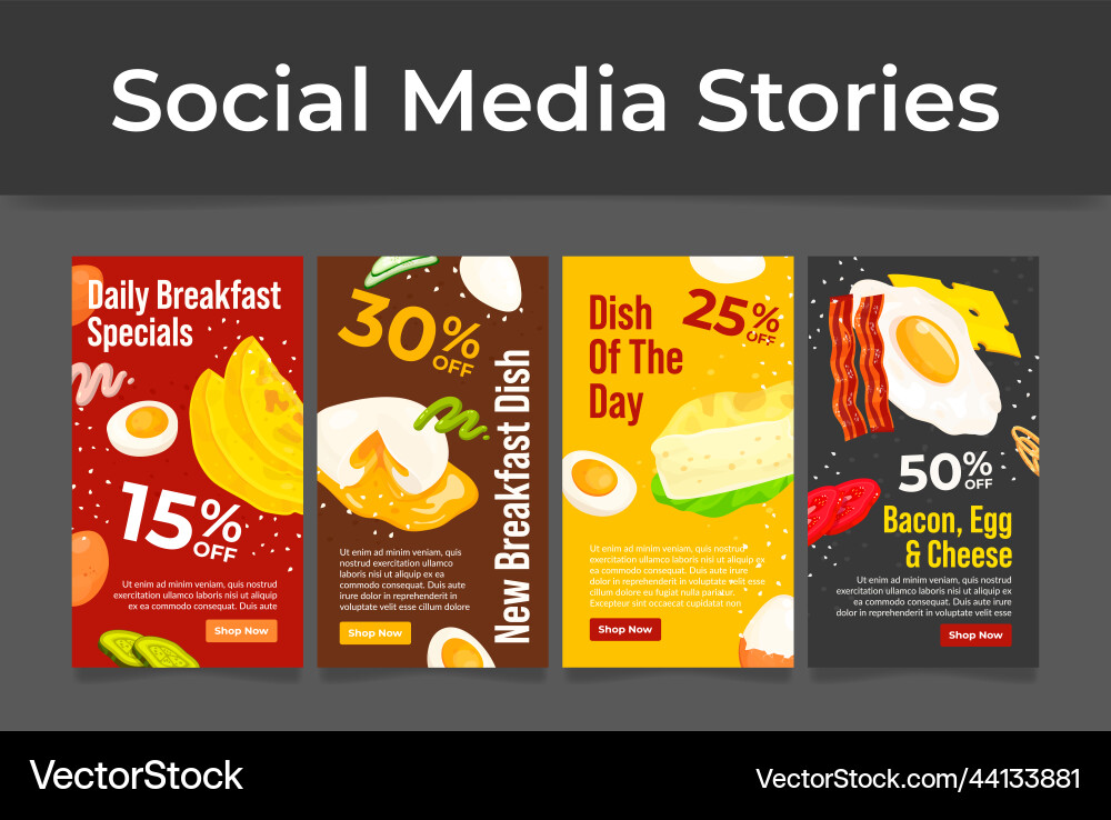 Breakfast specials new dish cafe restaurant offer Vector Image