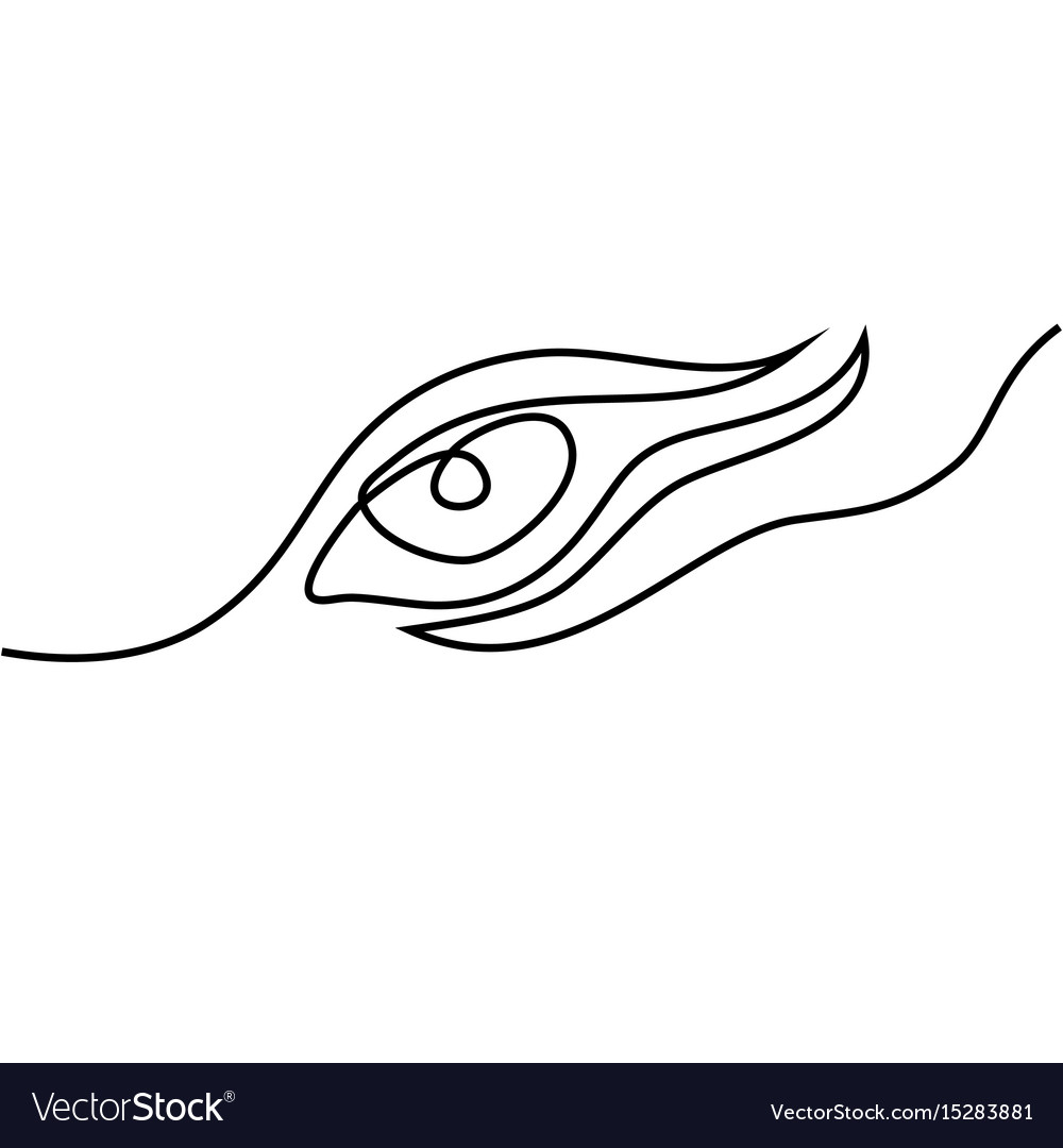 Continuous line drawing of abstract eye Royalty Free Vector