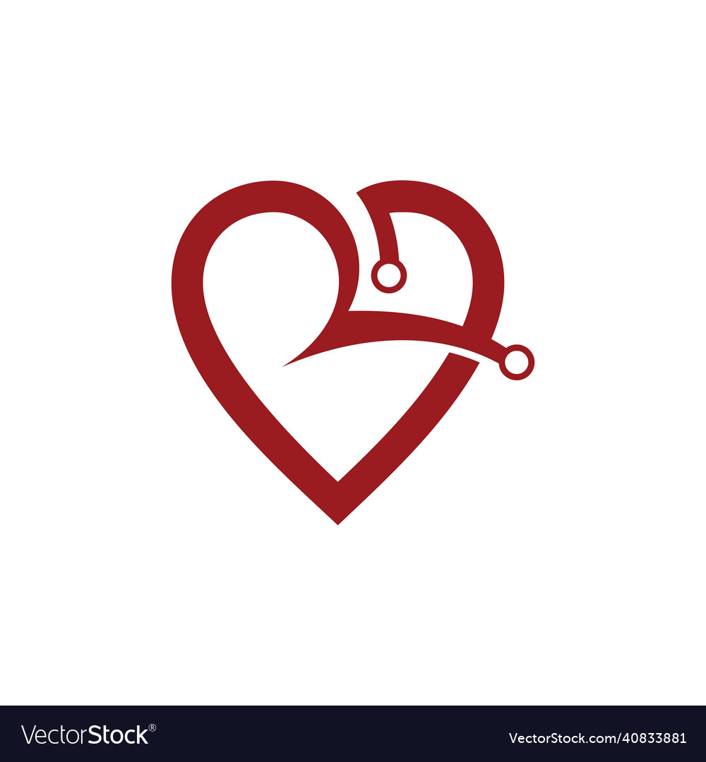 Heart shape initial r letter abstract logo Vector Image